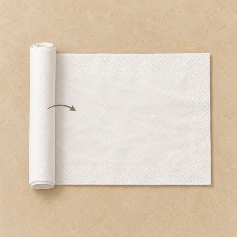 Rouleau en formation depuis le petit côté gauche, la partie encore plate se trouvant à droite.